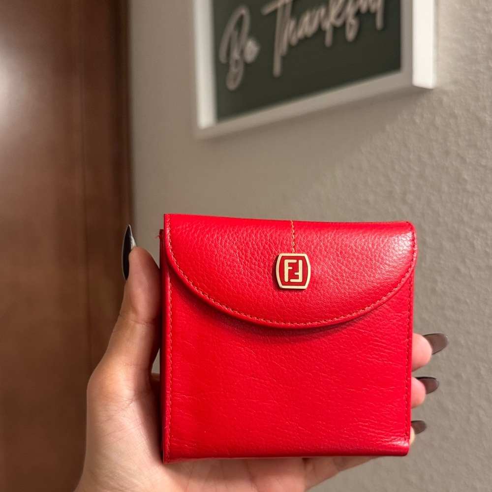 NEW Fendi Red Leather Wallet